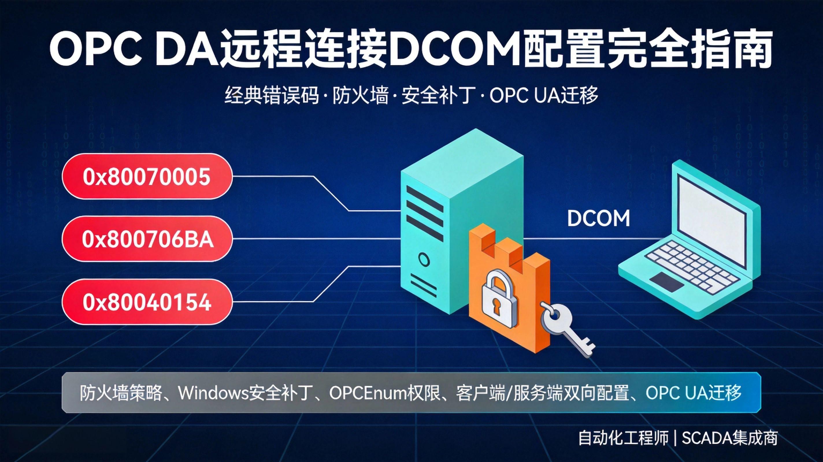 OPC DA远程连接完全手册：DCOM配置、故障排查与替代方案选型